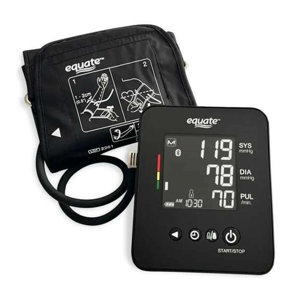 Equate Upper Arm Blood Pressure‎ Monitor Bluetooth Wireless 90 Memory